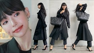 Fall Dewy Beige Make up (with Black Trench Coat) | Sunday GRWM LIVE Edited