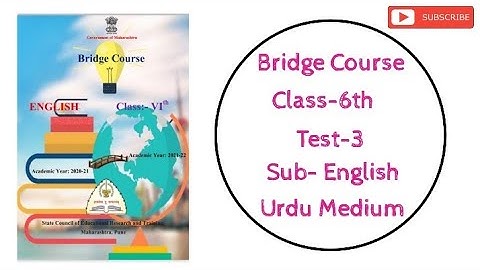 Bridge Course | Class-6th | Test-3 | Subject- English.