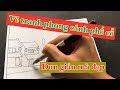 hướng dẫn vẽ tranh phố cổ cực dễ dàng cho người mới | how to draw landscape for new members