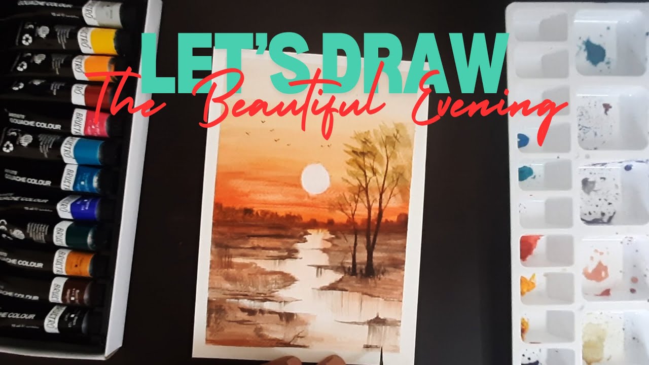 Let's Draw The Beautiful Evening #howtodraw #howto #watercolorpainting ...