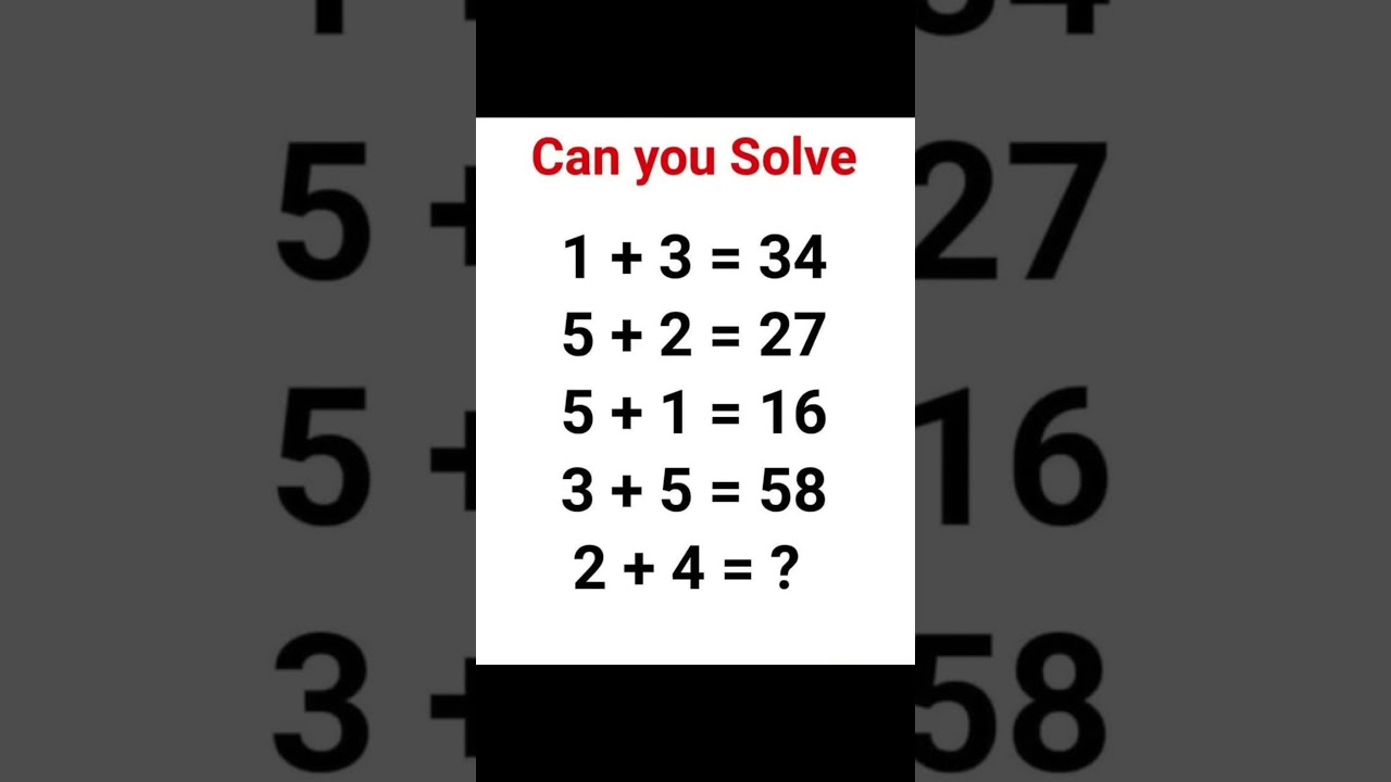 Solve if you can?