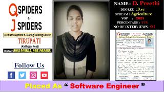 Successfully placed as a Java Developer | Student Review & Experience at QJSpiders Tirupati