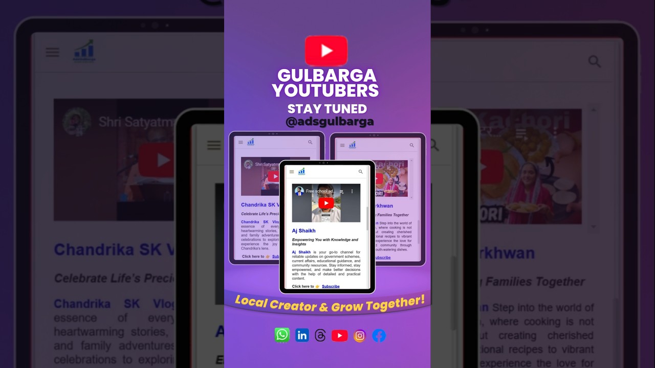 🚀 Top YouTubers in Kalaburagi | Gulbarga's Best Creators on AdsGulbarga! 