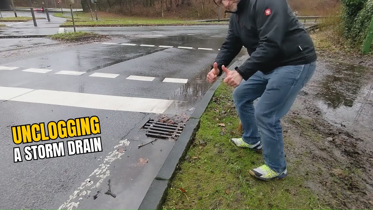 #018 Unclogging a storm drain from a road in Germany - YouTube