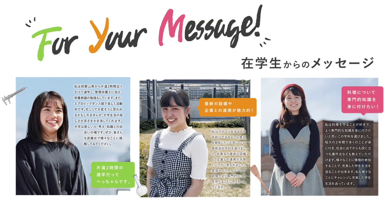 学科紹介 年度4月からスタートした武庫川女子大学食物栄養科学部の紹介 Youtube