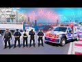 NYPD Protecting Times Square During New Years Party & Fireworks Show In GTA 5