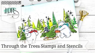 Through the Trees Stamps and Stencils Scene Card