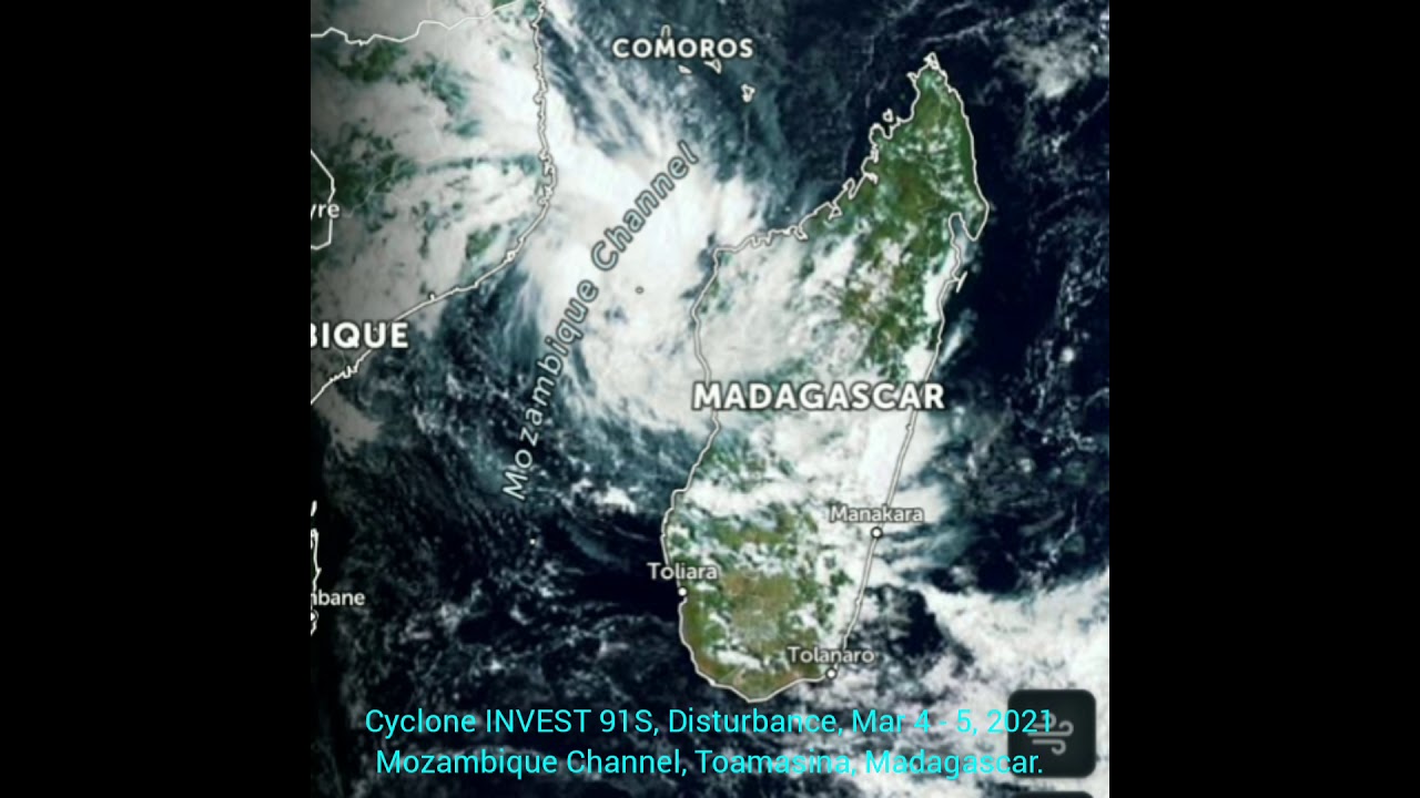 Cyclone INVEST 91S | Mar 4 - 5, 2021| Mozambique Channel | Toamasina, Madagascar #Shorts.