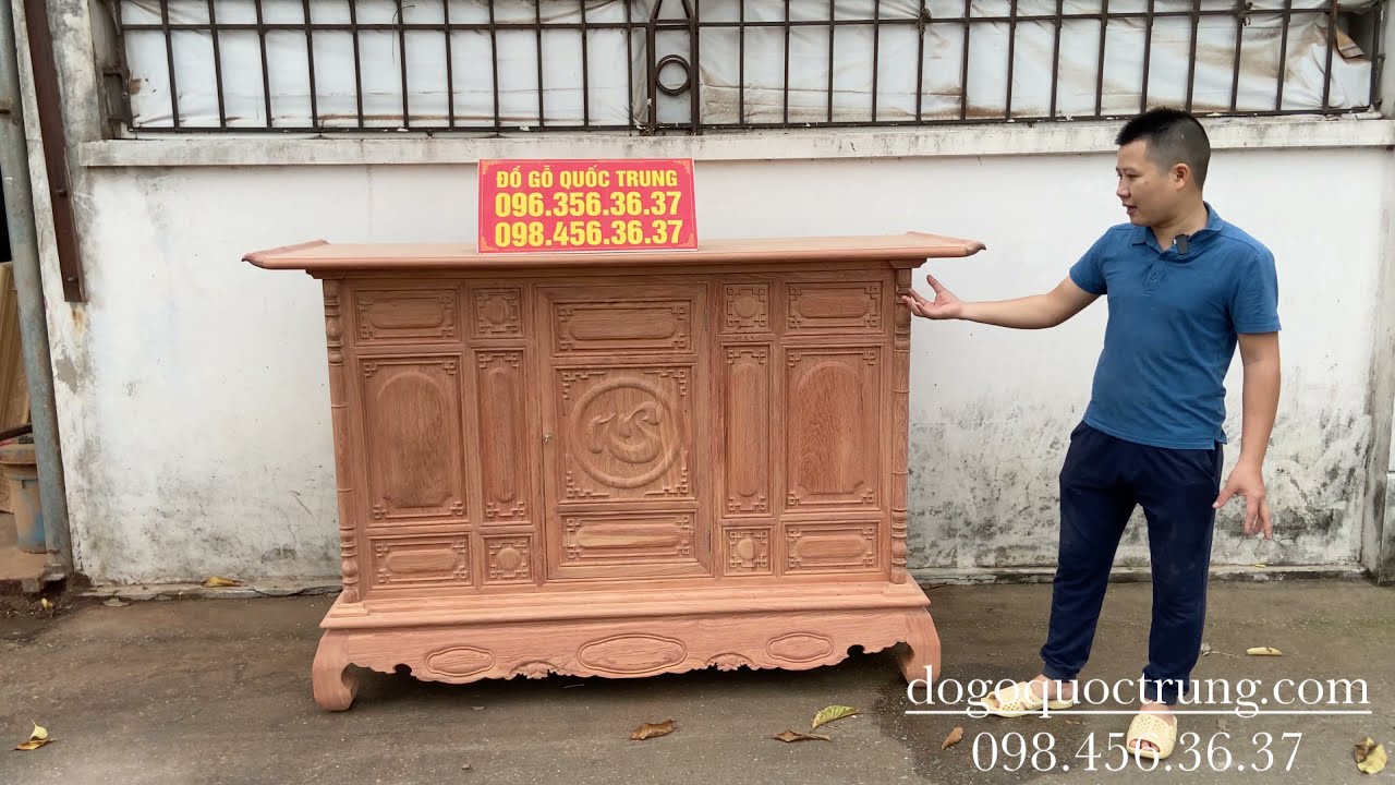 1 trong 9 mẫu tủ thờ gỗ hương đá bán chạy nhất năm 2020 - youtube