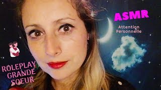 ASMR Francais Roleplay Grande Sœur♥Attention personnelle après une rupture (Démaquillage,Coiffure)