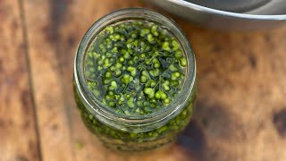 Pickled wild garlic capers