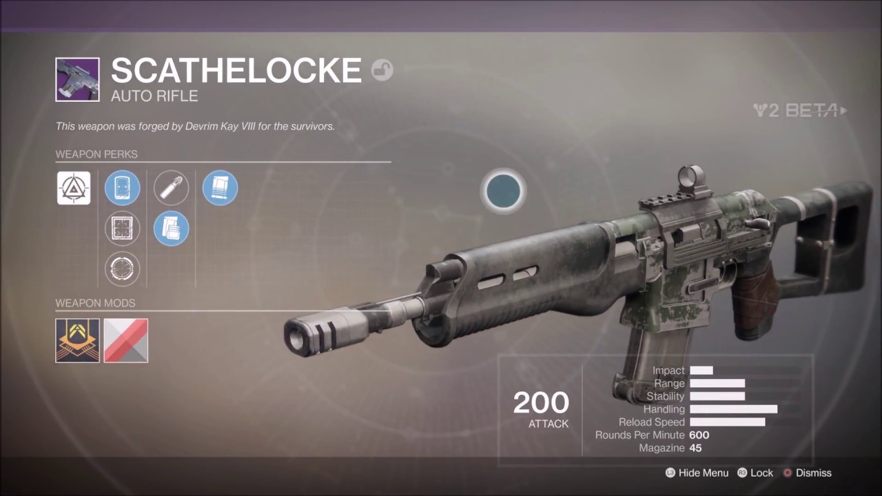 Destiny 2 Scathelocke Legendary Auto Rifle Gameplay YouTube