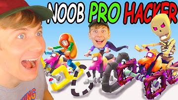 Can I GO NOOB vs PRO vs HACKER in SCRIBBLE RIDER (BEST WHEELS)