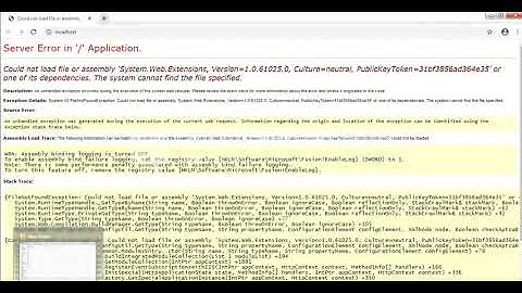 Could not load file or assembly 