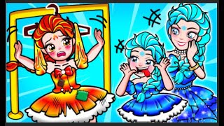 [🐾Paper Dolls🐾] Poor Fire Elsa And Rich Frozen Mother And Daughter | Rapunzel Compilation 놀이 종이