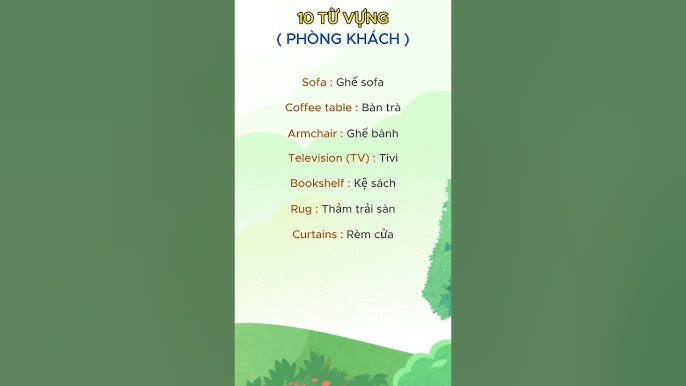 10 Từ Vựng Tiếng Anh Về PHÒNG KHÁCH - Học Nhanh, Nhớ Lâu ...