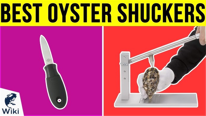 King Kooker® Stainless Steel Oyster Opener on Wooden Base with Oyster Knife