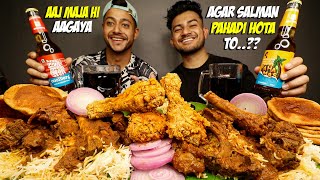 EATING SPICY MUTTON CURRY, KFC CHICKEN LEG PIECE, PURI & RICE WITH AKSHANSHU ASWAL@mrbigbites