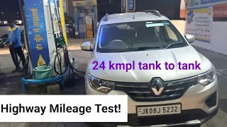 MILEAGE Test of Renault TRIBER.Tank to Tank mileage test on Highway. Can it Give 24 kmpl??