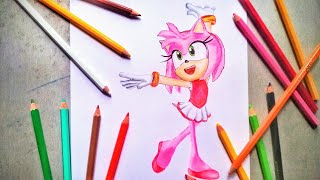 Learn How to Draw Amy Rose | Sonic Prime Colour Sketch