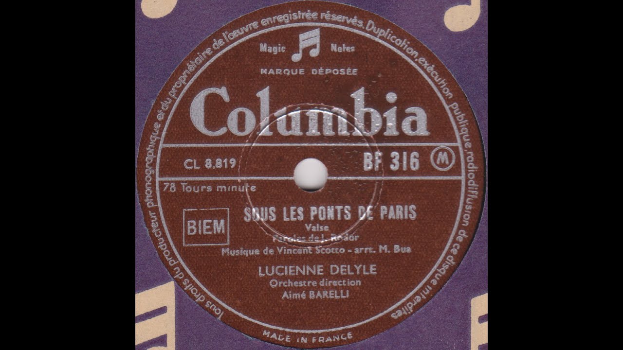 Lucienne Delyle " Sous les ponts de Paris " 1950 - YouTube