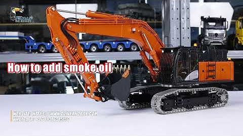 How to add smoke oil of 90% Metal LESU 1/14 RC Hydraulic Excavator Aoue ZX490 RTR
