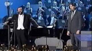Andrea Bocelli &  Luciano Pavarotti "Medley"on stage