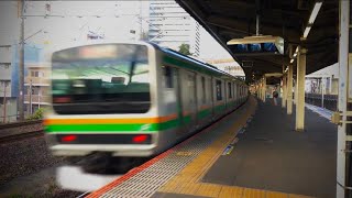 湘南新宿ラインE231系（5両）＋（10両）”快速籠原行”東戸塚駅通過