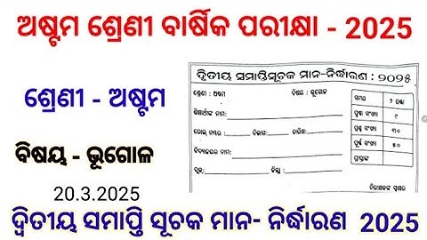 CLASS 8 ANNUAL EXAM GEOGRAPHY REAL QUESTION PAPER 2025|8 CLASS ANNUAL EXAM GEOGRAPHY REAL QUESTION