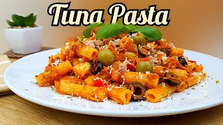 Tuna Pasta in 15 min | مقرونة سريعة التحضير بالتن بنة لاتقاوم | بوتانيسكا إيطالية