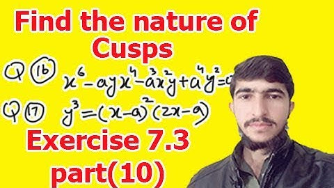 Find the nature of Cusps (Bsc Calculus chapter 7 exercise 7.3 part(11))