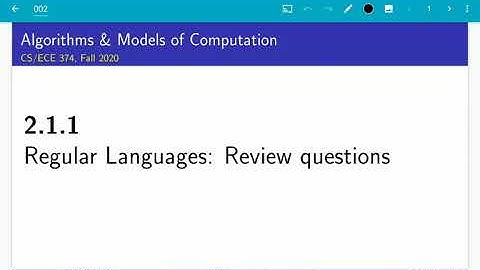 UIUC CS 374 FA 20 2.1.1 Regular languages review questions