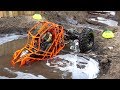 Tango rock bouncer rips mud on the backyard trail course  neon orange moa 4x4  rc adventures