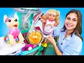 Ayşe ve Gül ile yemek yapma oyunları. Play Doh hamurundan tatlı yapımı!