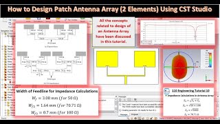 How to Design Microstrip Patch Antenna Array (2 elements) in CST Studio? | Quarter Wave Transformer