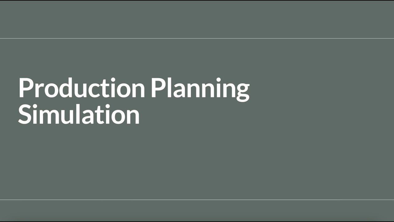 Production planning simulation demo - YouTube