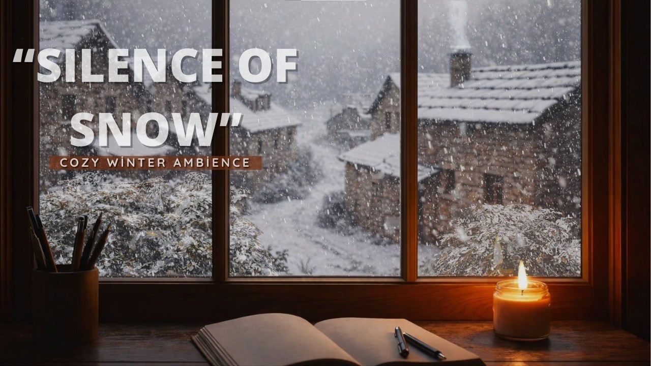 Snowy Village View ❄️ Cozy Winter Piano Ambience for Study, Sleep & Relaxation