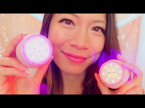 ASMR Gently Cleansing Your Face Futuristic Facial Spa ~ Blue/Red LED for Wrinkles, Spots and Acne