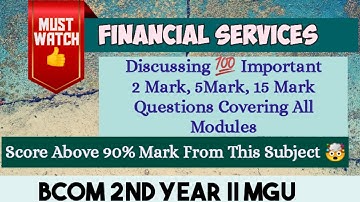 Financial Services || Important Questions