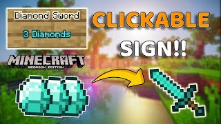 Minecraft Bedrock Clickable Signs | Bedrock Command Block Tutorial