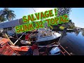 32&#39; Topaz Sunk! Re-float &amp; Salvage off the bottom of the river using lift bags &amp; come-a-longs.