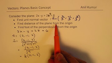 How to Find Distance and Foot of Perpendicular to the Plane from Origin Ax + By + Cz = D