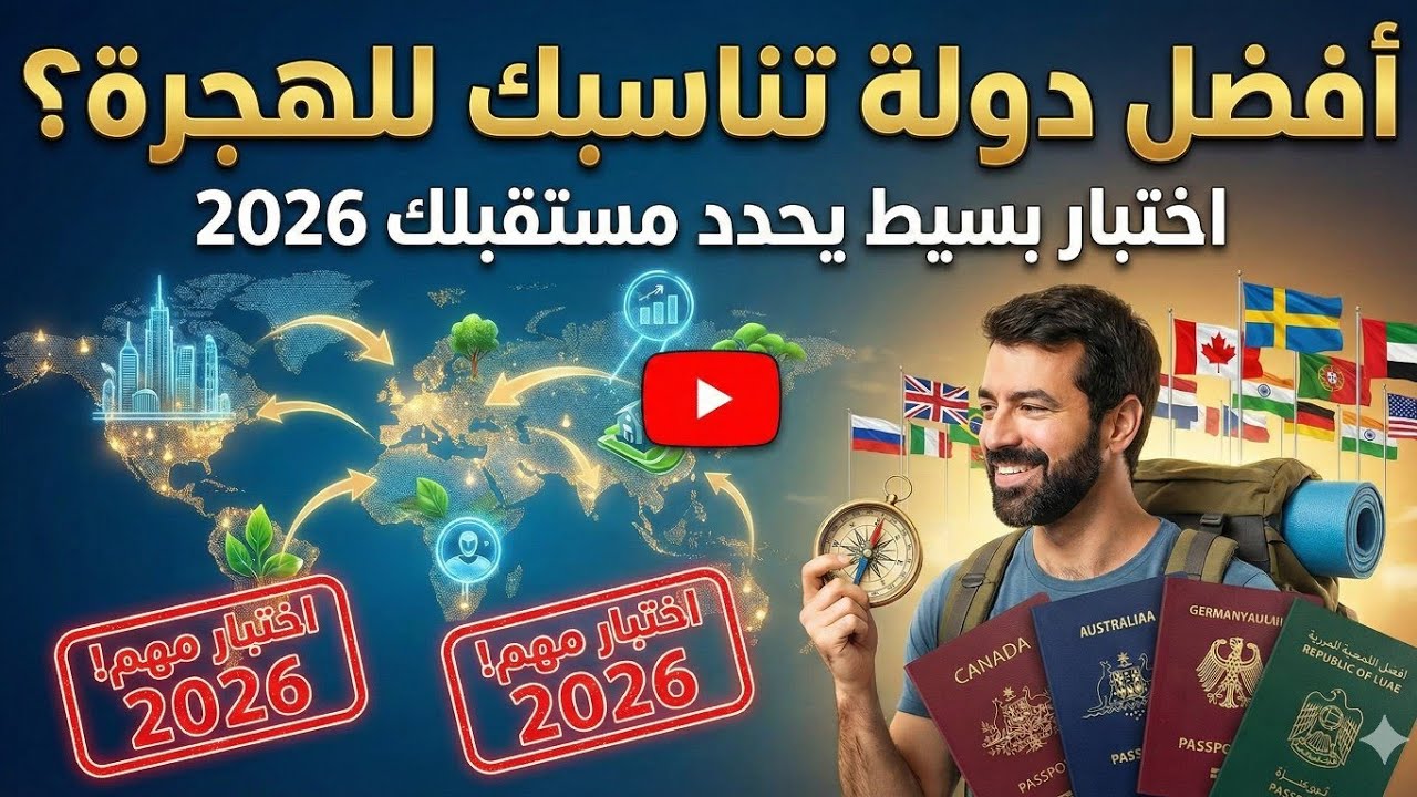أفضل دولة تناسبك للهجرة ؟ اختبار بسيط يحدد مستقبلك في 2026