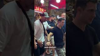 Jason Statham Visiting New Country With Security