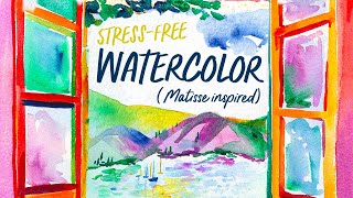 Zero-Stress Watercolor 🎨 Painting and Relax (Matisse Inspired)