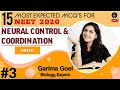 Neural Control and Coordination | 15 Most Expected NEET 2020 MCQ | NEET Biology | Garima Goel