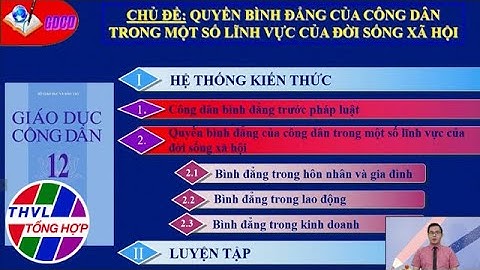 Ôn tập thi tốt nghiệp THPT năm 2022: Môn Giáo dục công dân - Chủ đề: Quyền bình đẳng của công dân...