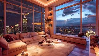 Jazz Instrumental Relax Music And Rainy Night City Views Ambience for Studying, Working, Relax