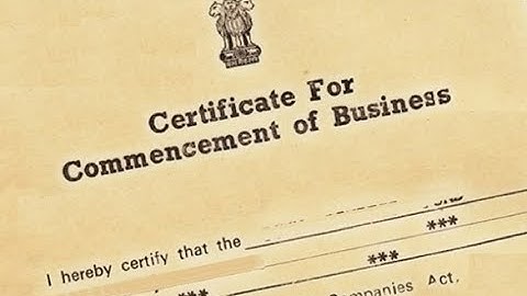 Form INC 20A Declaration of Commencement of Business | FORM INC-20A filing with Attachments