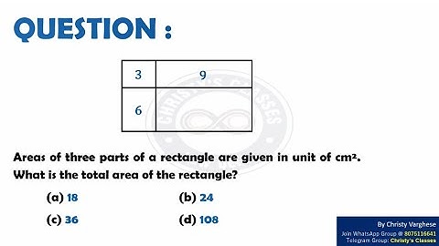 A question on Area of a rectangle | CSIR-NET Dec 2018 | General Aptitude | July Mary Mathew